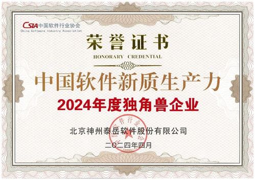 神州泰岳获评首批“中国软件新质生产力示范企业”，引领软件服务创新浪潮